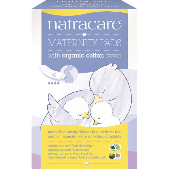 Natracare Maternity Pads w Organic Cotton Cover x 10 Pack