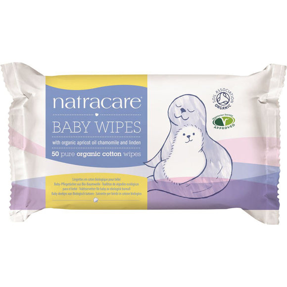 Natracare Organic Cotton Baby Wipes x 50 Pack